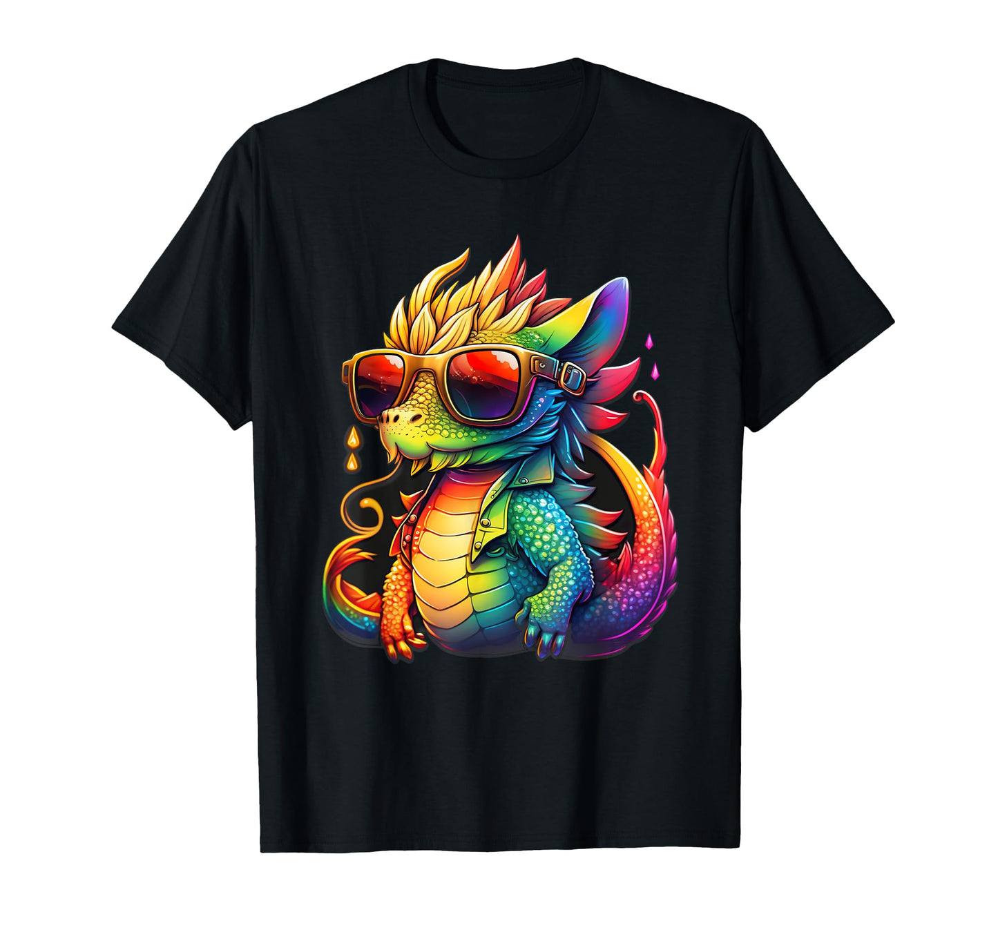180g pure cotton round neck single side printed T-shirt, LGBT gay pride dragon T-shirt, casual T-shirt for men and women, perfect T-shirt for holiday gifts, Christmas gifts, 2025 gifts, New Year gifts
